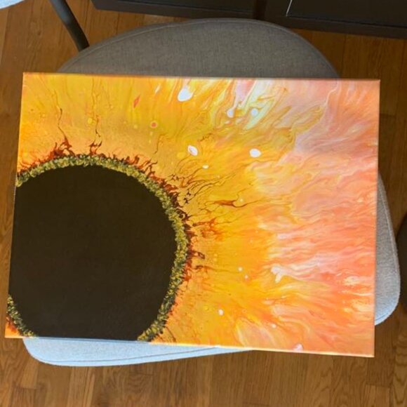 Original Sunflower Acrylic Painting 12x16